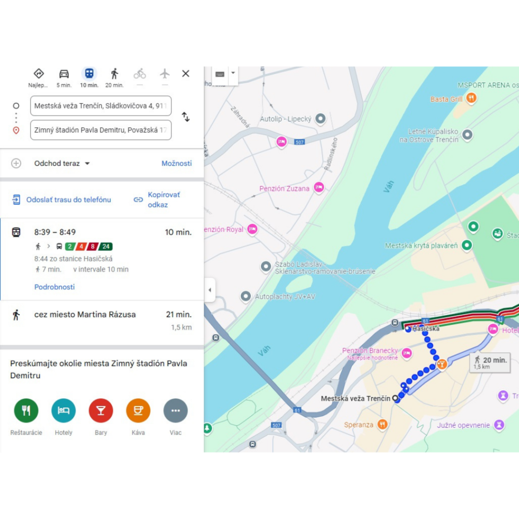 MHD Trenčín už aj na mapách Google